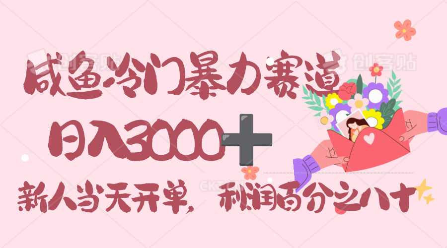 闲鱼冷门暴力赛道，一单 80%利润，新人轻松日入 3000！